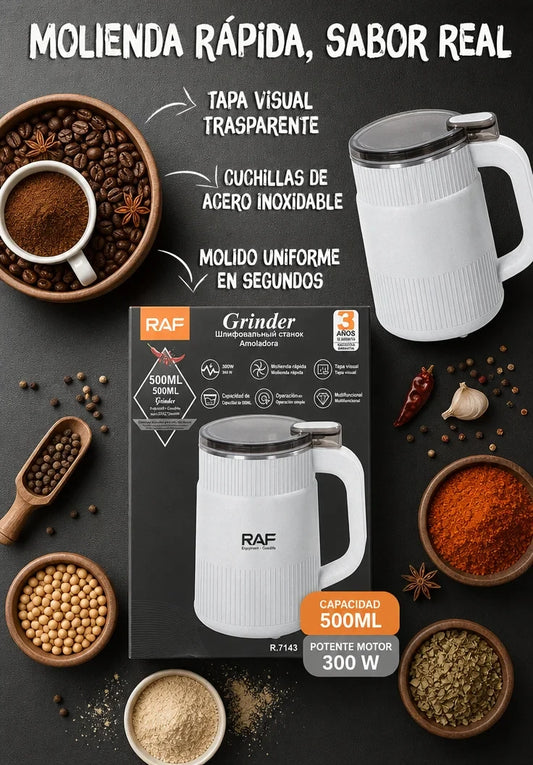 ⚡ Molinillo Eléctrico RAF 500ML – Potencia Profesional